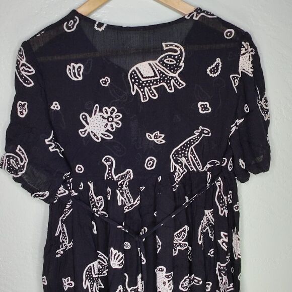 Sheer Artsy Animal Print Button Front Dress - Picture 5 of 8
